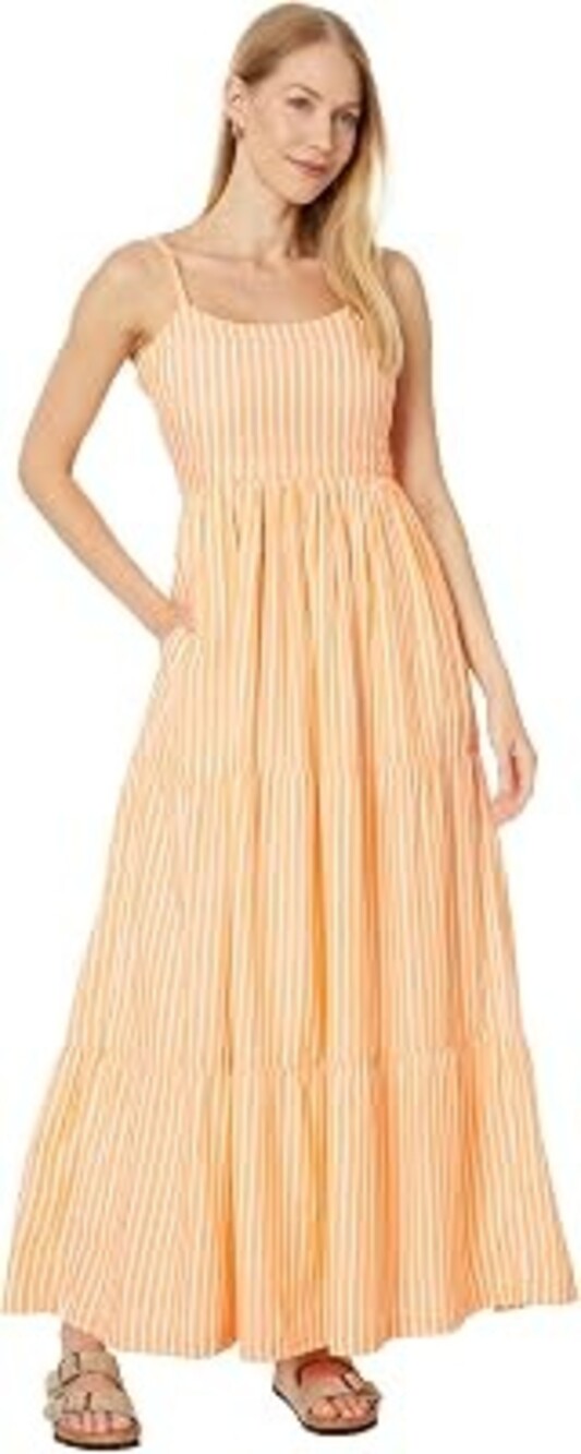 Pact Striped Maxi Dress Orange & White XL